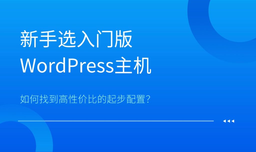 入门版WordPress主机